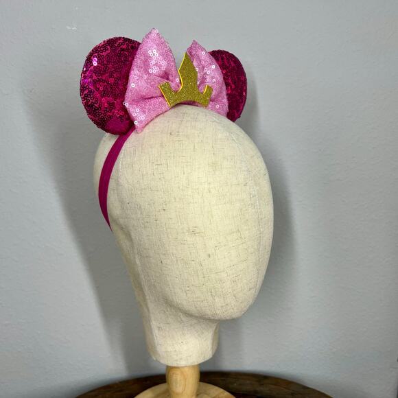 👑 Aurora Elastic Minnie Ears | Sleeping Beauty-Inspired Adjustable Ears Headband - Picture 5 of 5